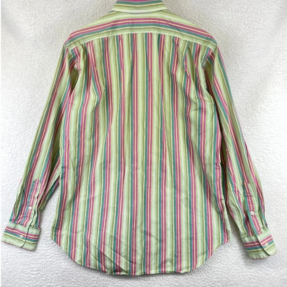 Polo Ralph Lauren Philip Sport Button Down Shirt Mens M Green Striped Preppy